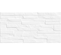 Настенная плитка Alma Ceramica TWU2550DCV10 Discover 24.9x50 белая глянцевая / рельефная под камень / под кирпич