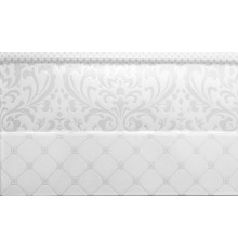 Бордюр Delacora BW0ROZ00 Royal 25x15 серебро глянцевый узоры