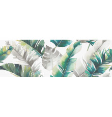 Декоративная плитка Delacora WT93BAB55 Barbados 30x90 белая / зеленая / серая глянцевая с листьями