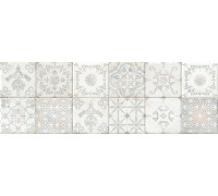 Настенная плитка Delacora WT93LCA07 Maiolica 30x90 серая глянцевая пэчворк / с орнаментом