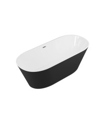 Ванна отдельностоящая Grossman Forta GR-1503MB (170х75х58) цвет черный/белый матовый
