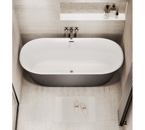 Ванна отдельностоящая Grossman Forta GR-27021MB (170х75х58) цвет черный/белый матовый