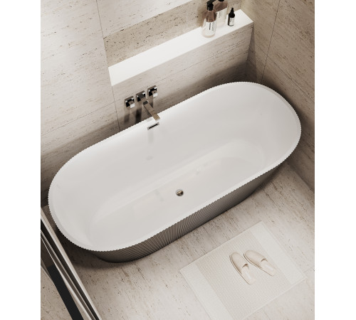 Ванна отдельностоящая Grossman Forta GR-27021MB (170х75х58) цвет черный/белый матовый