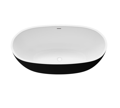 Ванна отдельностоящая Grossman Classic GR-2403MB (150х78х58) цвет черный/белый матовый