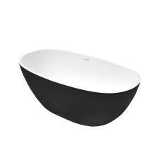 Ванна отдельностоящая Grossman Classic GR-2403MB (150х78х58) цвет черный/белый матовый