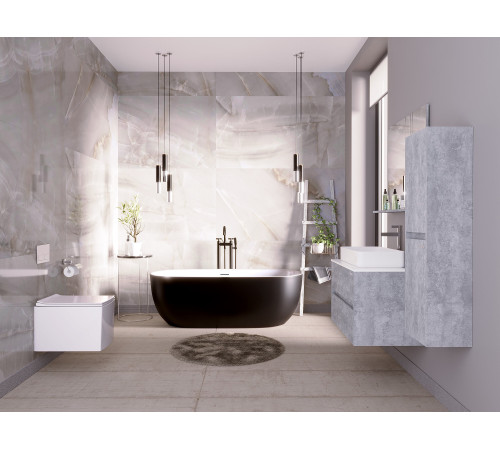 Ванна отдельностоящая Grossman Classic GR-2501MB (170х80х58) цвет черный/белый матовый