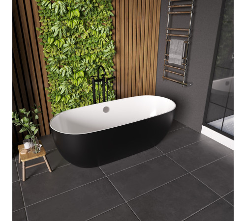 Ванна отдельностоящая Grossman Classic GR-2501MB (170х80х58) цвет черный/белый матовый