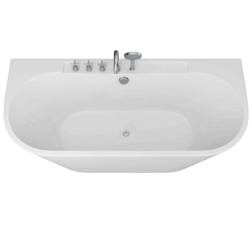 Ванна пристенная Grossman Cristal GR-17075-1 (170х87х58) со смесителем и ручной лейкой на борту, цвет белый