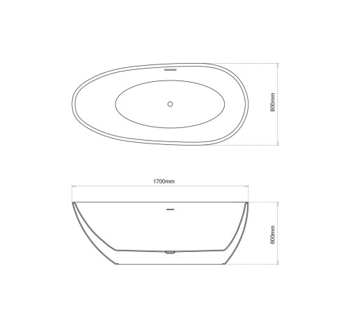 Ванна отдельностоящая Grossman Fly GR-1102M (170х80х60) цвет белый матовый