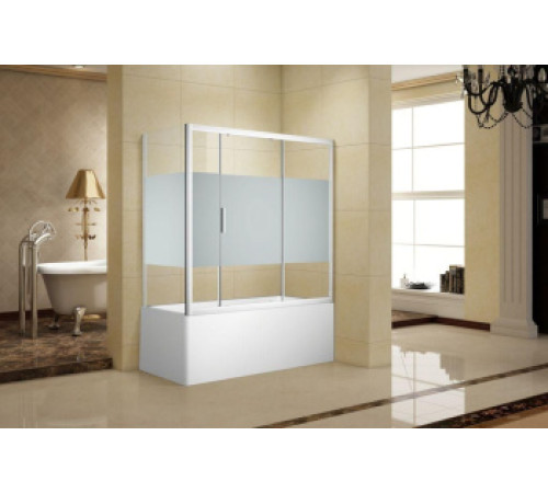 Шторка на ванну c боковой стенкой Aquanet Practic AE10-B-160H150U-CP + AE10-F-75H150U-CP