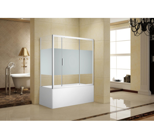 Шторка на ванну c боковой стенкой Aquanet Practic AE10-B-180H150U-CP + AE10-F-70H150U-CP