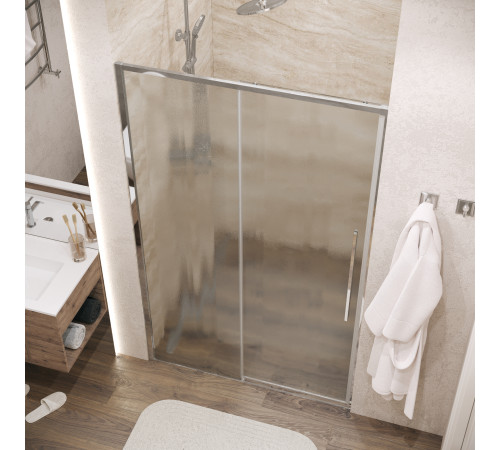 Дверь в нишу Grossman Galaxy 100.K33.01.120.10.02 (120х195) хром,стекло шиншилла,раздвижная