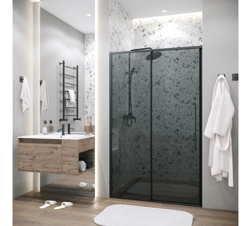 Дверь в нишу Grossman Galaxy 100.K33.01.140.21.10 (140х195) черный матовый,стекло тонированное,раздвижная