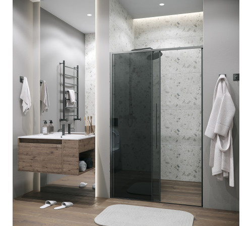 Дверь в нишу Grossman Galaxy 100.K33.01.130.42.10 (130х195) графит сатин,стекло тонированное,раздвижная