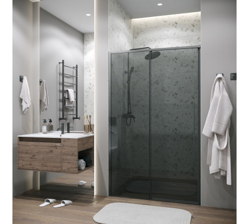 Дверь в нишу Grossman Galaxy 100.K33.01.130.42.10 (130х195) графит сатин,стекло тонированное,раздвижная