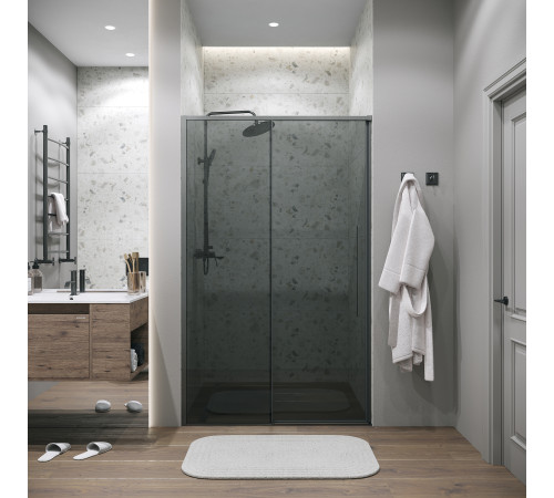 Дверь в нишу Grossman Galaxy 100.K33.01.130.42.10 (130х195) графит сатин,стекло тонированное,раздвижная