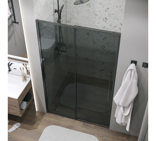 Дверь в нишу Grossman Galaxy 100.K33.01.130.42.10 (130х195) графит сатин,стекло тонированное,раздвижная