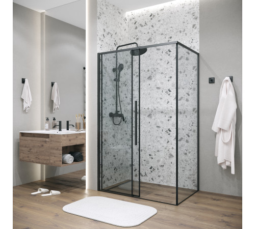 Боковая стенка Grossman Galaxy 200.K33.01.70.21.00 (70х195) черный матовый,стекло прозрачное