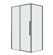 Душевое ограждение Grossman Galaxy 100.K33.01.100.21.02-200.K33.01.100.21.02 (100х100х195) раздвижная(левая),черный матовый,стекло шиншилла