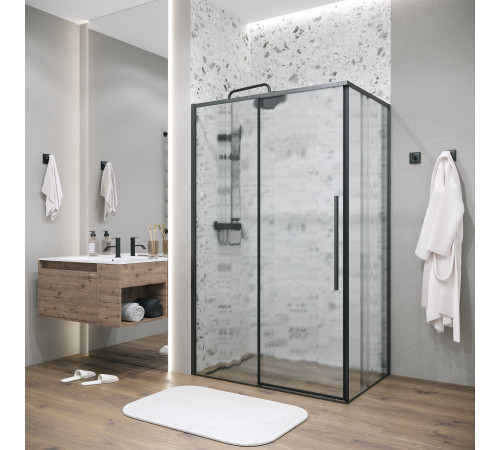 Боковая стенка Grossman Galaxy 200.K33.01.70.21.02 (70х195) черный матовый,стекло шиншилла