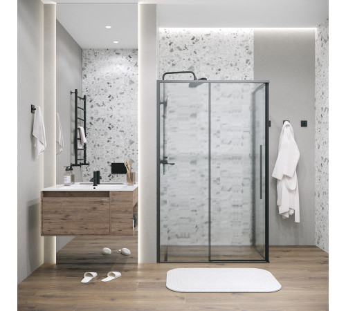 Боковая стенка Grossman Galaxy 200.K33.01.70.21.02 (70х195) черный матовый,стекло шиншилла