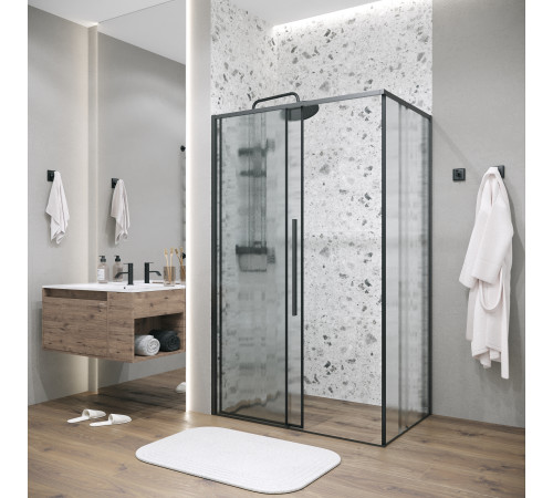 Боковая стенка Grossman Galaxy 200.K33.01.70.21.02 (70х195) черный матовый,стекло шиншилла