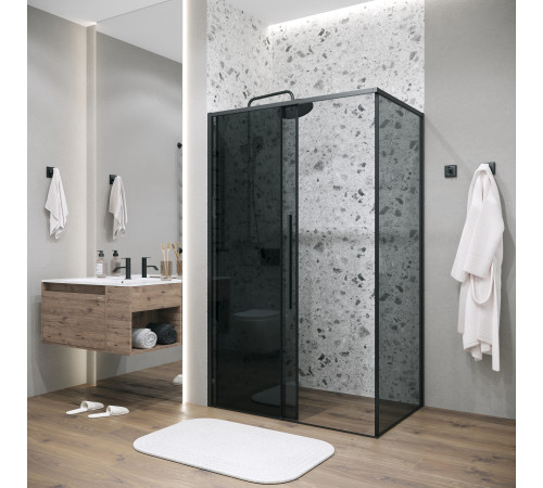 Боковая стенка Grossman Galaxy 200.K33.01.70.21.10 (70х195) черный матовый,стекло тонированное