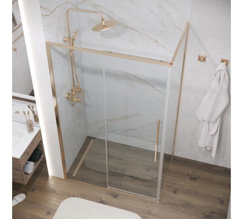 Боковая стенка Grossman Galaxy 200.K33.01.70.32.00 (70х195) золото сатин,стекло прозрачное