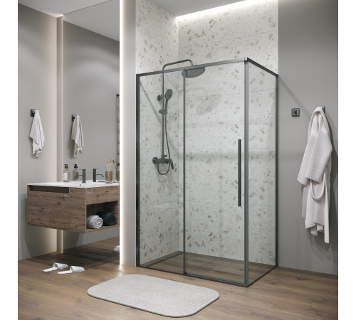 Боковая стенка Grossman Galaxy 200.K33.01.70.42.00 (70х195) графит сатин,стекло прозрачное