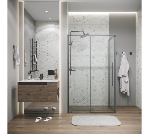 Боковая стенка Grossman Galaxy 200.K33.01.70.42.00 (70х195) графит сатин,стекло прозрачное