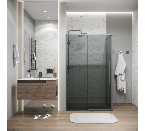 Боковая стенка Grossman Galaxy 200.K33.01.100.42.10 (100х195) графит сатин,стекло тонированное