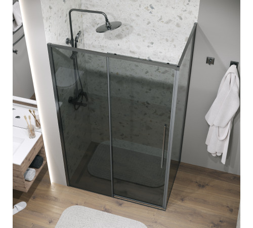 Боковая стенка Grossman Galaxy 200.K33.01.100.42.10 (100х195) графит сатин,стекло тонированное