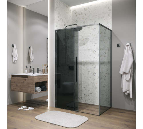 Боковая стенка Grossman Galaxy 200.K33.01.100.42.10 (100х195) графит сатин,стекло тонированное