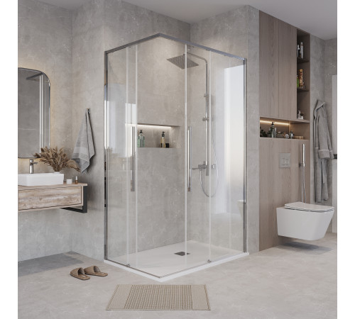 Душевое ограждение Grossman Galaxy 1/2.K33.01.12.10.00-1/2.K33.01.80.10.00 (120х80х195) раздвижная,хром,стекло прозрачное