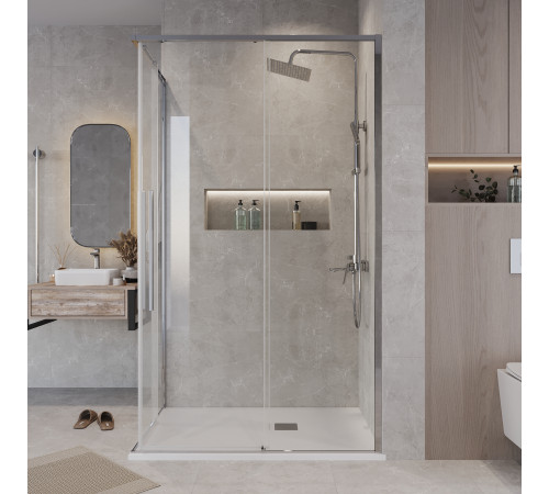 Душевое ограждение Grossman Galaxy 1/2.K33.01.12.10.00-1/2.K33.01.80.10.00 (120х80х195) раздвижная,хром,стекло прозрачное