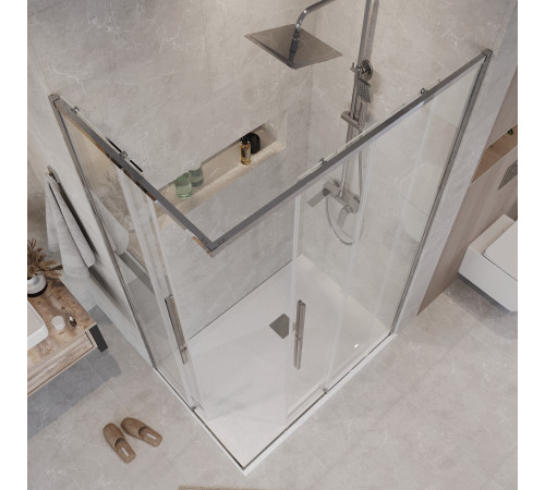 Душевое ограждение Grossman Galaxy 1/2.K33.01.12.10.00-1/2.K33.01.80.10.00 (120х80х195) раздвижная,хром,стекло прозрачное