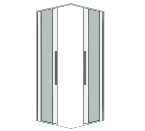 1/2 душевого ограждения Grossman Galaxy 1/2.K33.01.10.10.00 (100х195) хром,стекло прозрачное