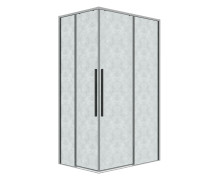 Душевое ограждение Grossman Galaxy 1/2.K33.01.11.10.02-1/2.K33.01.80L.10.02 (110х80х195) раздвижная,хром,стекло шиншилла