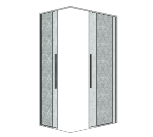 Душевое ограждение Grossman Galaxy 1/2.K33.01.12.10.02-1/2.K33.01.80L.10.02 (120х80х195) раздвижная,хром,стекло шиншилла