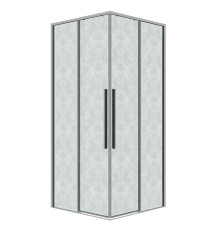 Душевое ограждение Grossman Galaxy 300.K33.01.8080.10.02 (80х80х195) квадрат,раздвижная,хром,стекло шиншилла