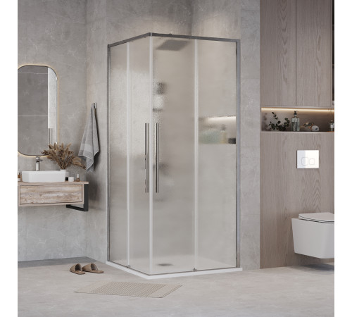 1/2 душевого ограждения Grossman Galaxy 1/2.K33.01.10L.10.02 (100*195) хром, стекло шиншилла