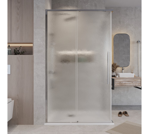 Душевое ограждение Grossman Galaxy 1/2.K33.01.70.10.02-1/2.K33.01.11L.10.02 (70х110х195) раздвижная,хром,стекло шиншилла