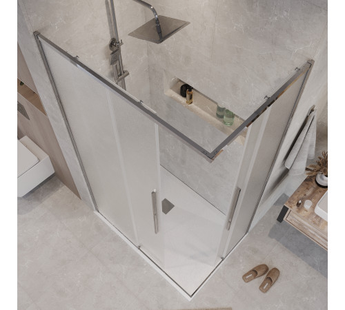 Душевое ограждение Grossman Galaxy 1/2.K33.01.70.10.02-1/2.K33.01.11L.10.02 (70х110х195) раздвижная,хром,стекло шиншилла