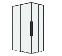 Душевое ограждение Grossman Galaxy 1/2.K33.01.10.21.00-1/2.K33.01.90.21.00 (100х90х195) раздвижная,черный матовый,стекло прозрачное