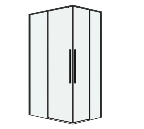 Душевое ограждение Grossman Galaxy 1/2.K33.01.10.21.00-1/2.K33.01.90.21.00 (100х90х195) раздвижная,черный матовый,стекло прозрачное