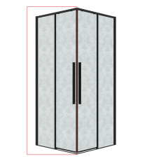 1/2 душевого ограждения Grossman Galaxy 1/2.K33.01.10L.21.02 (100*195) черный матовый, стекло шиншилла