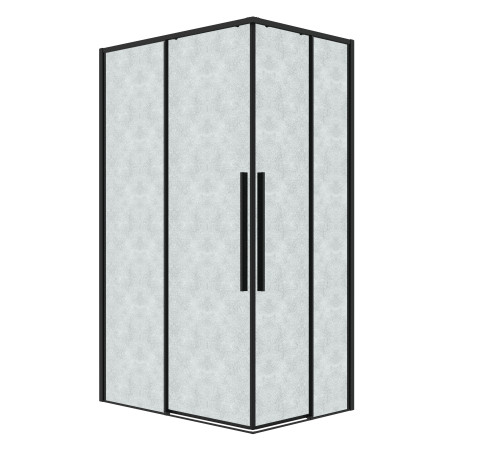 Душевое ограждение Grossman Galaxy 1/2.K33.01.80.21.02-1/2.K33.01.12L.21.02 (80х120х195) раздвижная,черный матовый,стекло шиншилла
