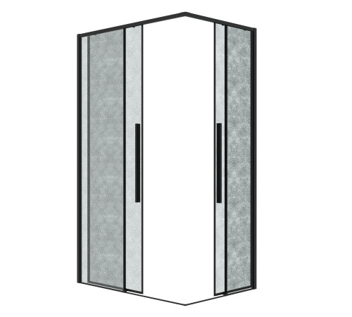 Душевое ограждение Grossman Galaxy 1/2.K33.01.80.21.02-1/2.K33.01.12L.21.02 (80х120х195) раздвижная,черный матовый,стекло шиншилла