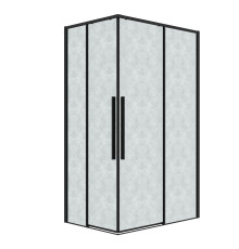 Душевое ограждение Grossman Galaxy 1/2.K33.01.11.21.02-1/2.K33.01.80L.21.02 (110х80х195) раздвижная,черный матовый,стекло шиншилла