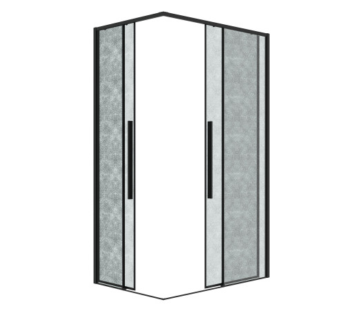 Душевое ограждение Grossman Galaxy 1/2.K33.01.11.21.02-1/2.K33.01.80L.21.02 (110х80х195) раздвижная,черный матовый,стекло шиншилла